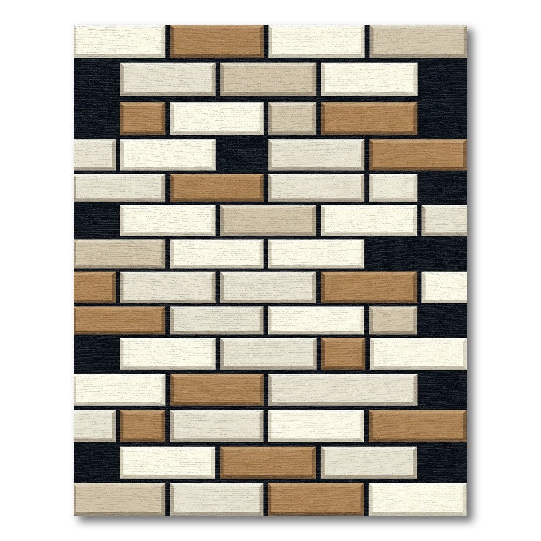 Neutral Toned Brickwork Abstract Rug
