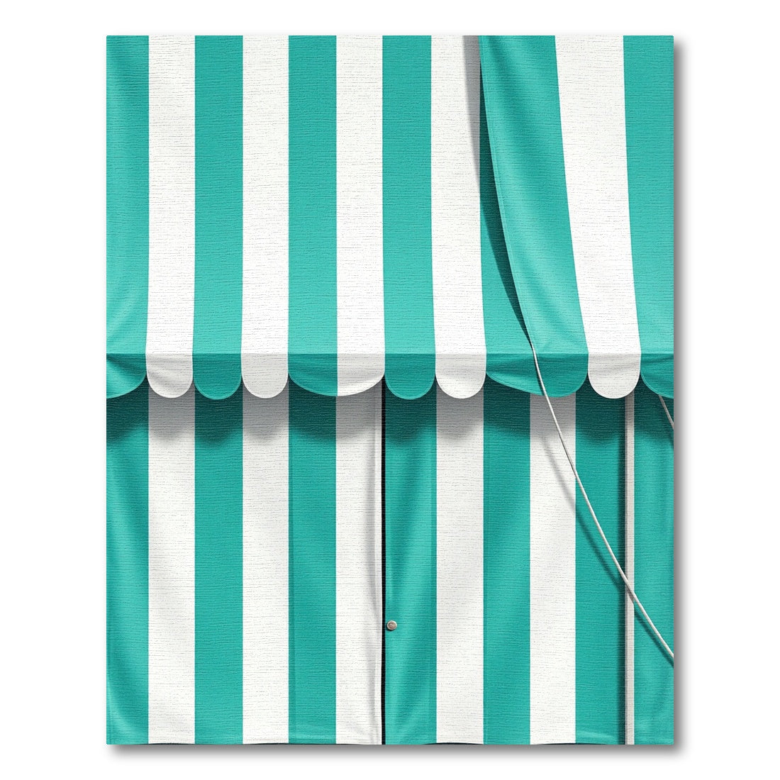 Teal And White Stripe Vertical Rug