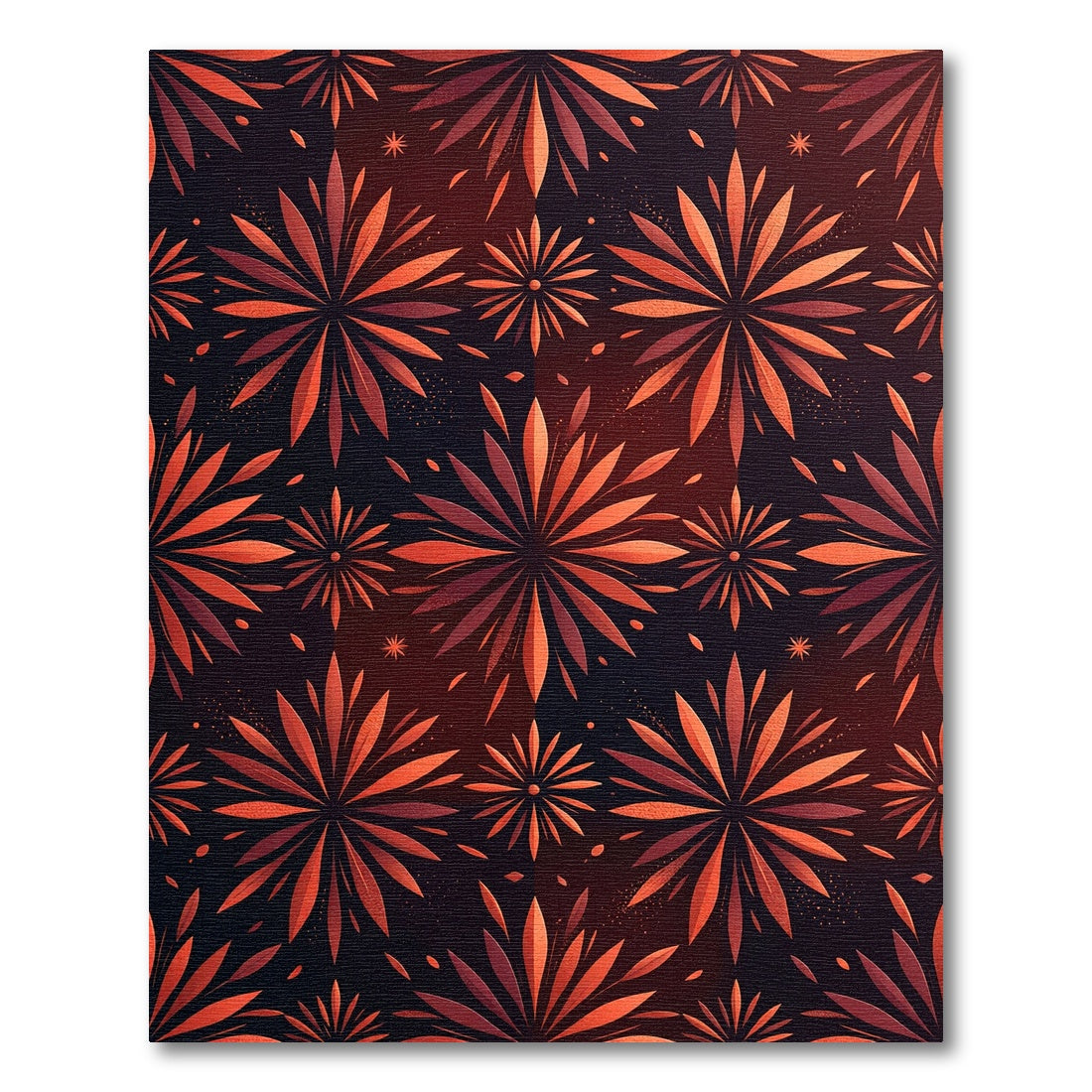 Crimson Orange Fireworks Burst Rug