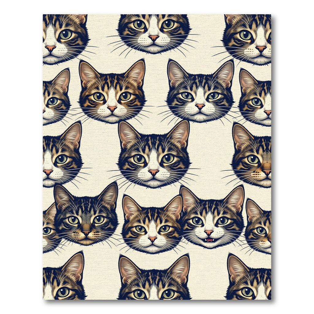 Whimsical Brown Tabby Cat Portrait Rug