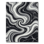 Monochrome Swirl Marble Surface Rug