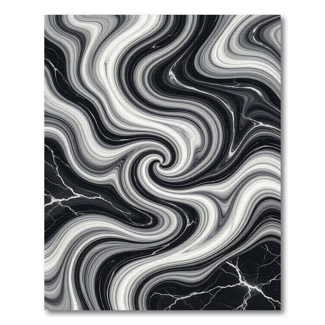 Monochrome Swirl Marble Surface Rug