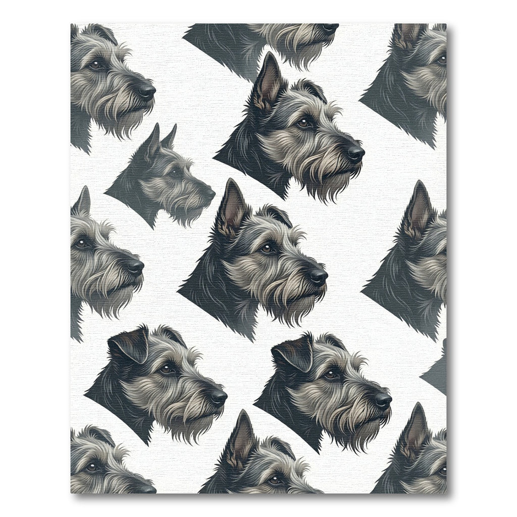 Grey Terrier Portrait Animal Art Rug