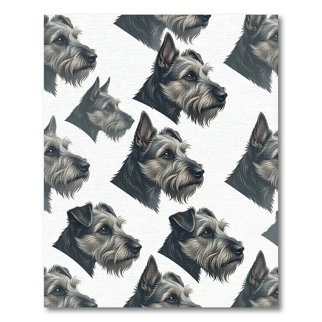 Grey Terrier Portrait Animal Art Rug