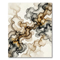 Earthy Brown Ink Wash Waves Rug