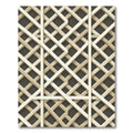 Sophisticated Neutral Geometric Interwoven Lattice Rug