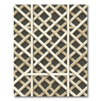 Sophisticated Neutral Geometric Interwoven Lattice Rug