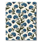Blue Forget Me Not Floral Field Rug