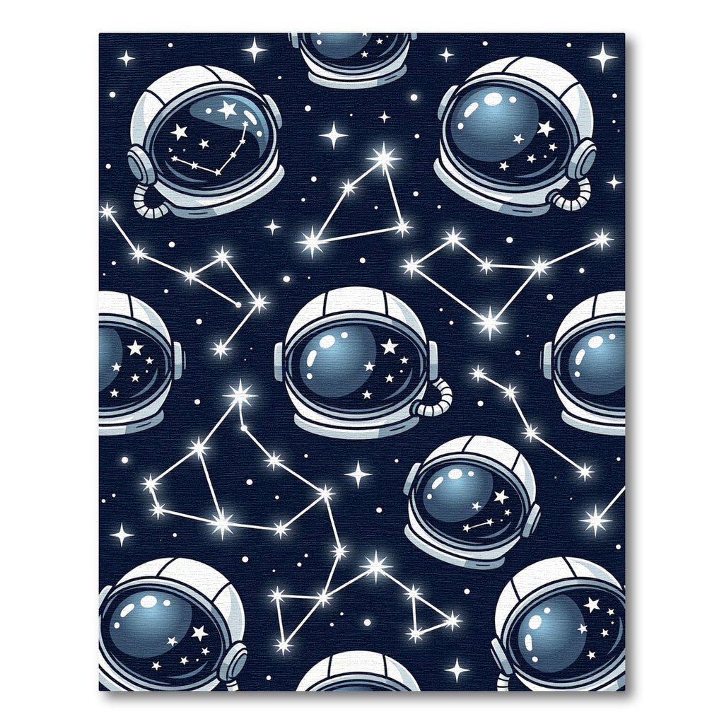 Cool Navy Blue Astronaut Constellation Art Rug