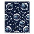 Cool Navy Blue Astronaut Constellation Art Rug