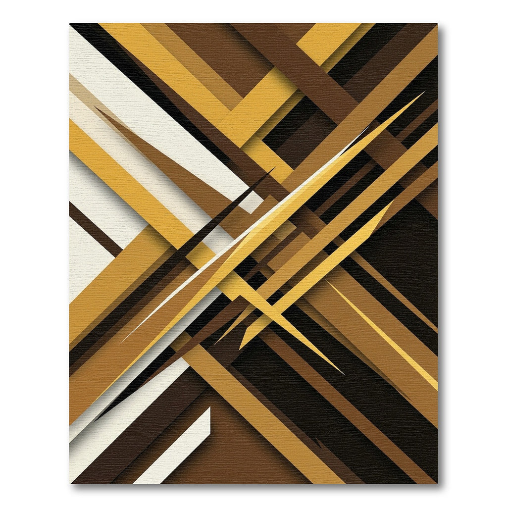Modern Golden Brown Abstract Diagonal Lines Rug