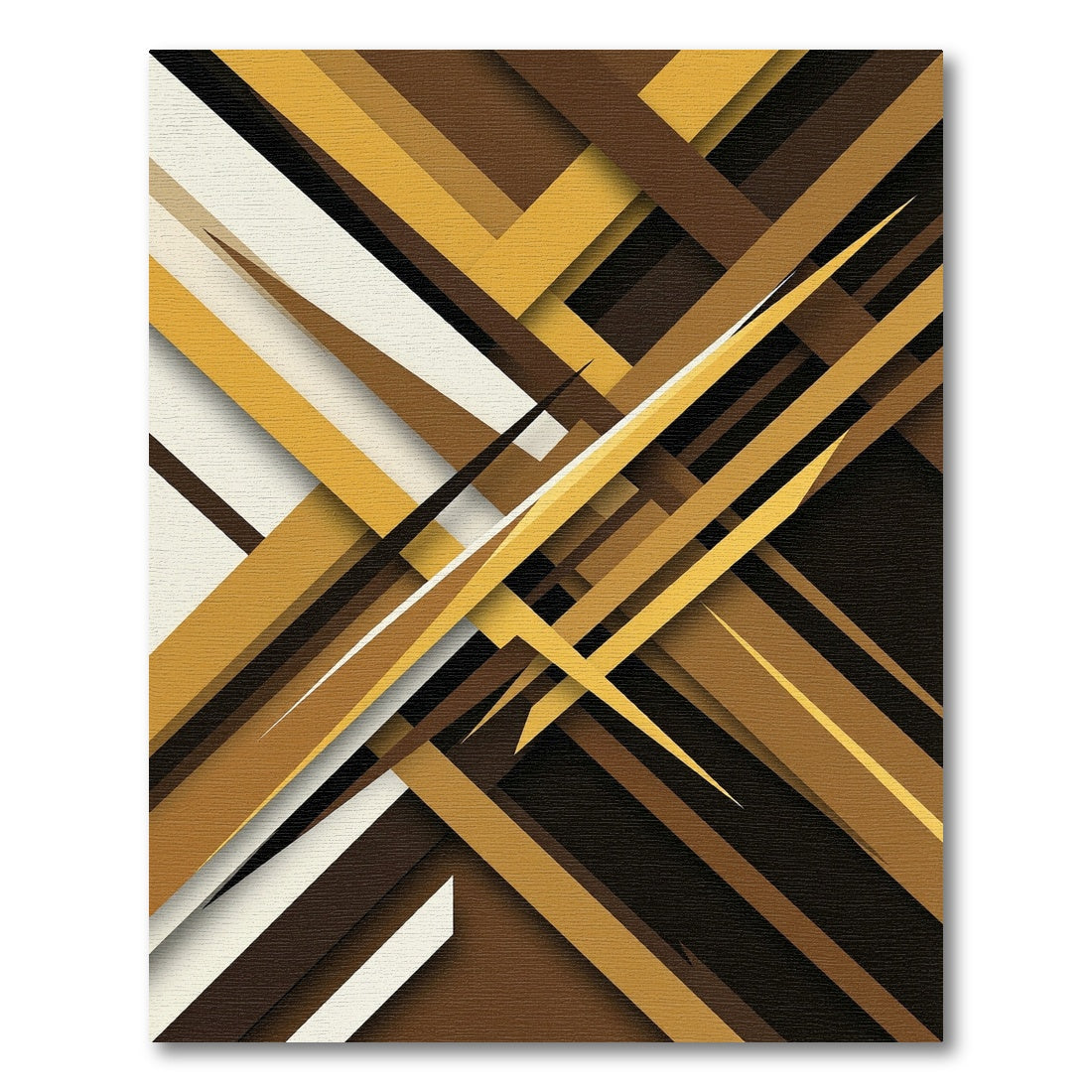 Modern Golden Brown Abstract Diagonal Lines Rug
