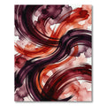 Dark Crimson Abstract Flowing Sweep Rug