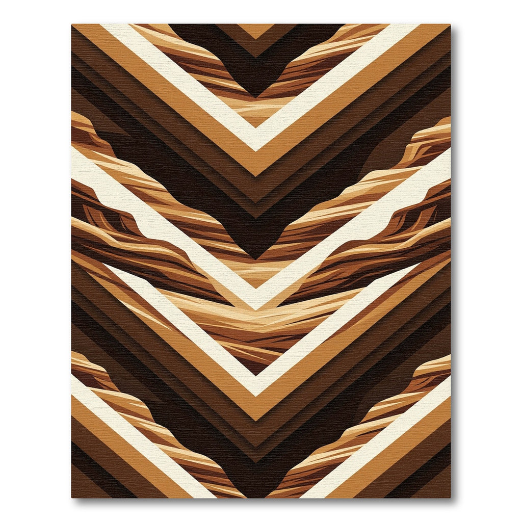 Brown Earthy Chevron Canyon Layers Rug