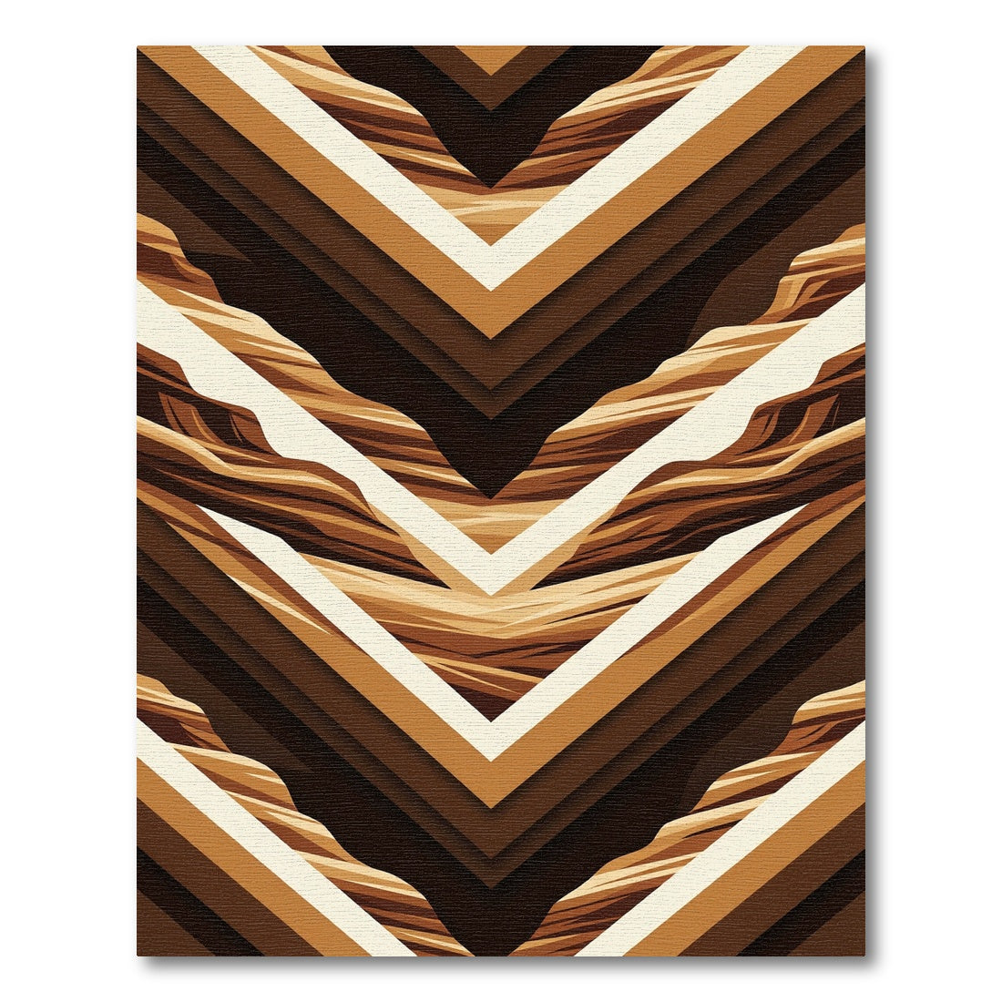 Brown Earthy Chevron Canyon Layers Rug