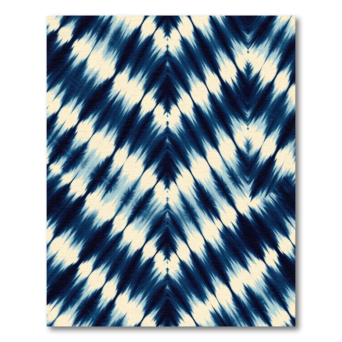 Indigo Chevron Shibori Organic Abstract Rug