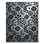 Black Moon Rose Leopard Print Rug