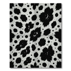Black White Spotted Fauvism Floral Rug