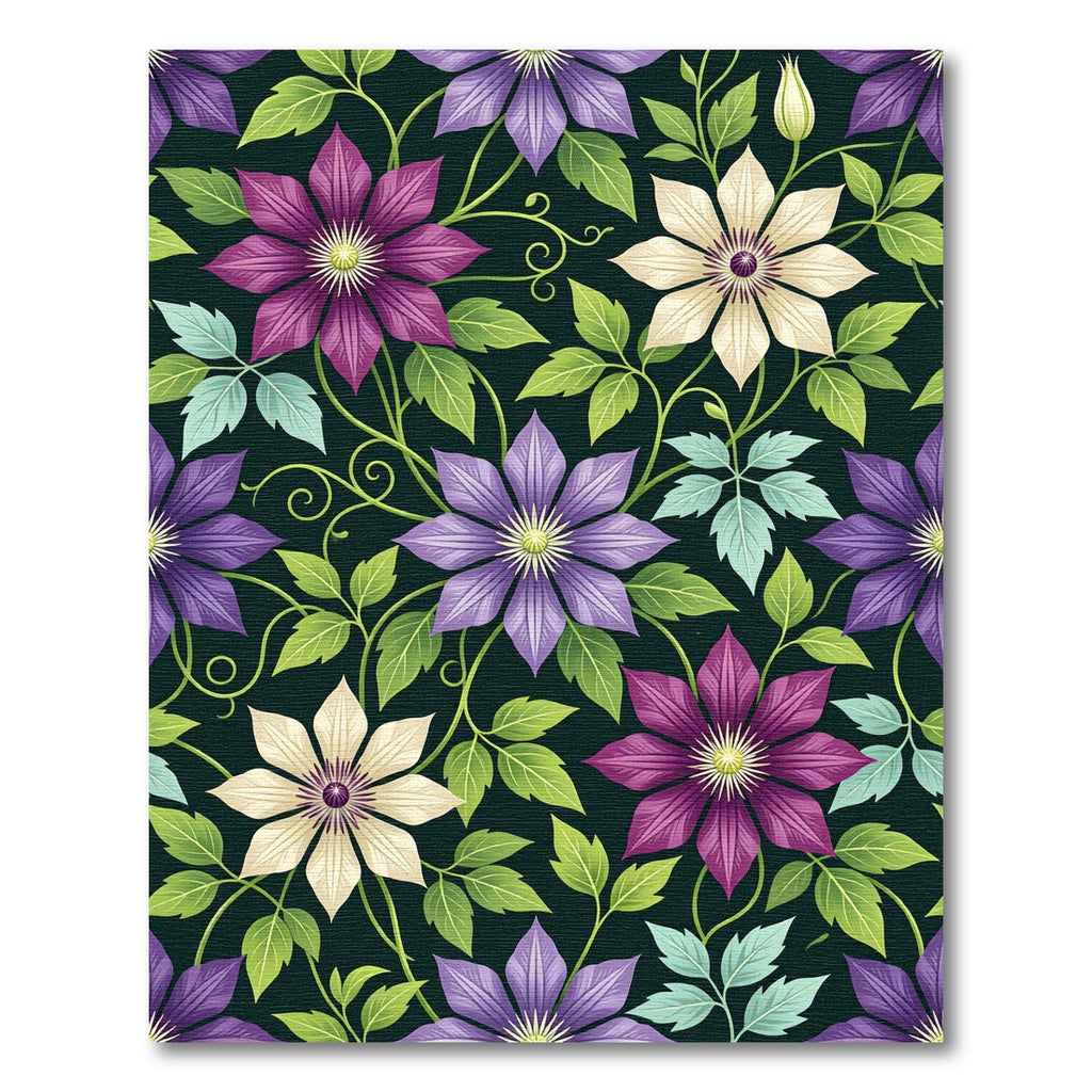 Vibrant Purple White Floral Garland Rug