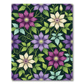 Vibrant Purple White Floral Garland Rug