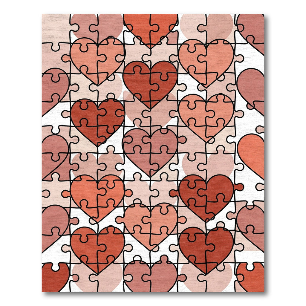 Interlocking Terracotta Heart Jigsaw Art Rug