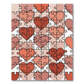 Interlocking Terracotta Heart Jigsaw Art Rug