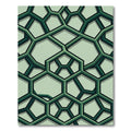 Modern Emerald Geometric Interlocking Hexagon Rug