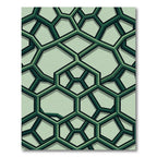 Modern Emerald Geometric Interlocking Hexagon Rug