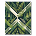 Green Fern Forest Geometric Abstraction Rug