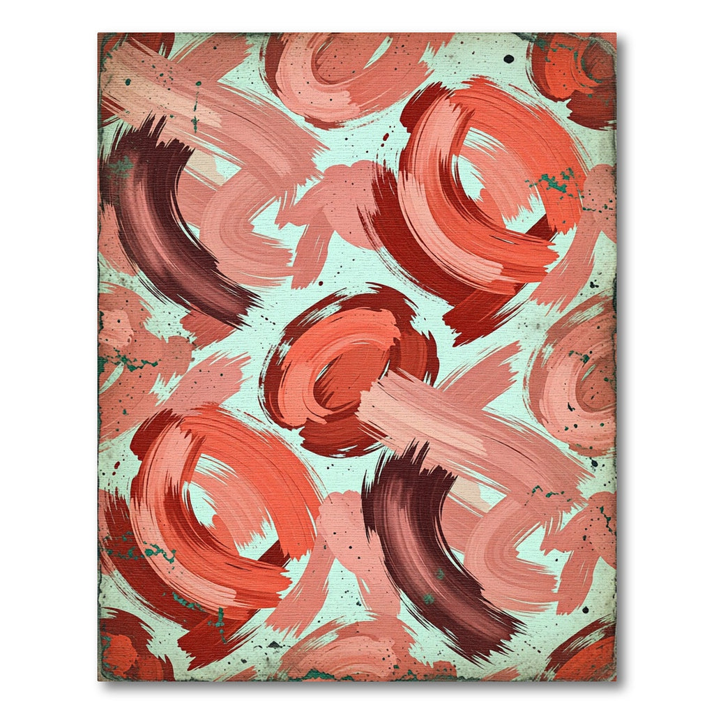 Painterly Coral Swirls AbstractRug Rug