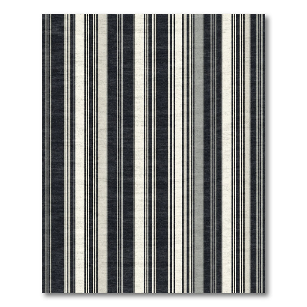 Modern Monochromatic Black and White Vertical Striped Decor Rug