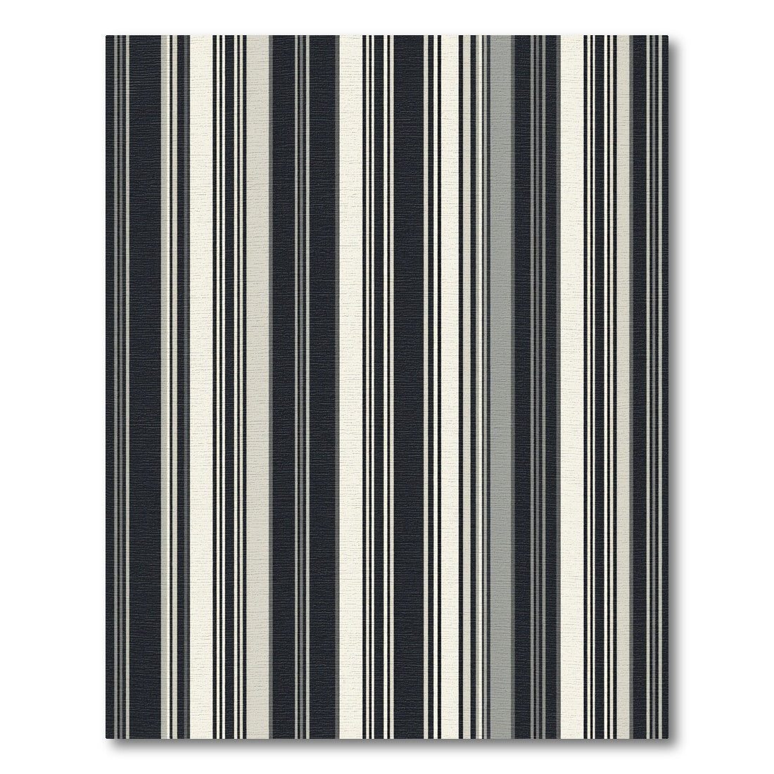 Modern Monochromatic Black and White Vertical Striped Decor Rug