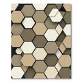 Modern Neutral Earth Tone Hexagon Rug