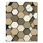 Modern Neutral Earth Tone Hexagon Rug