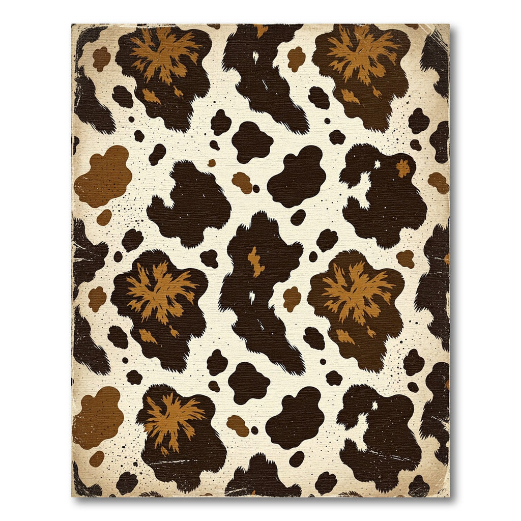 Rustic Brown Cowhide Abstract Animal Spot Rug