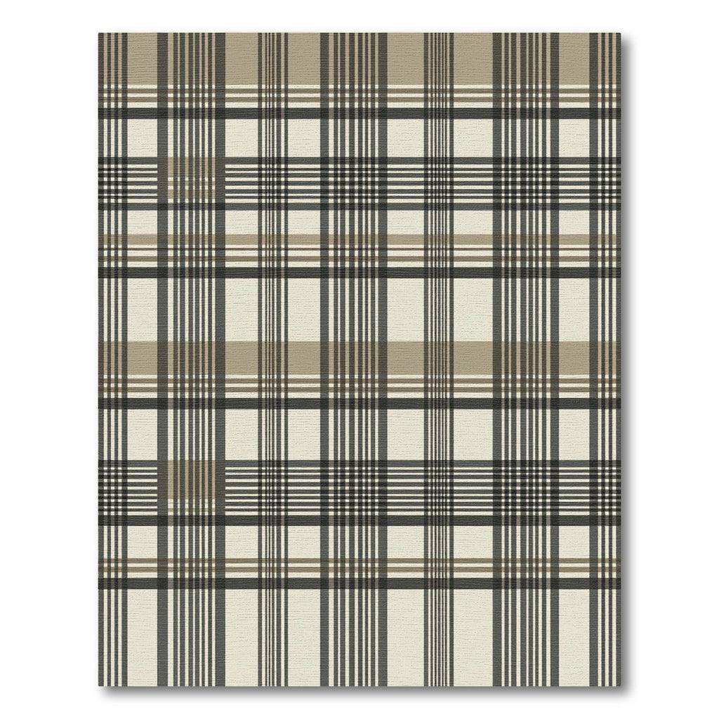 Classic Beige Black Plaid Check Rug