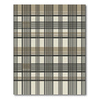 Classic Beige Black Plaid Check Rug
