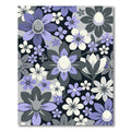 Modern Lavender and Slate Floral Art Rug