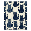 Minimalist Black Cat Whimsical Art Rug