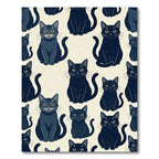 Minimalist Black Cat Whimsical Art Rug