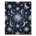 Celestial Silver Moon and Star Night Rug