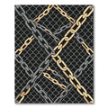 Gold and Silver Interlocking Industrial Chains Rug