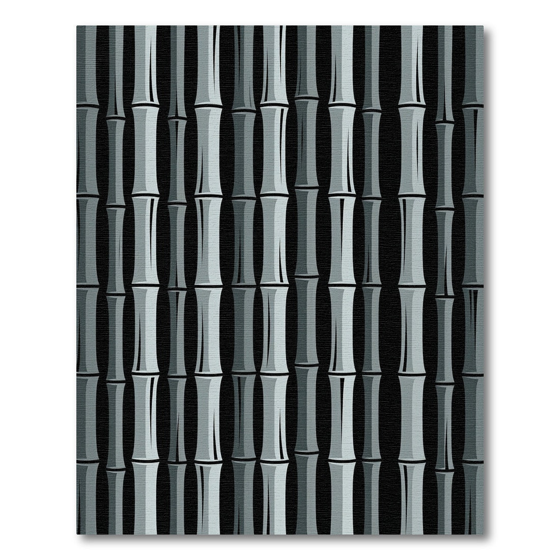 Gray Bamboo Stalks Vertical Stacked Rug
