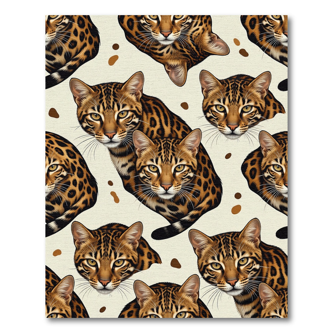Golden Bengal Cat Spots Rug