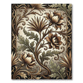 Antique Sepia Floral Scroll Vine Rug