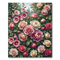 Pink Rose and Hollyhock Garden Rug