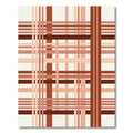 Terracotta Red Cream Plaid Lines Rug