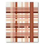 Terracotta Red Cream Plaid Lines Rug