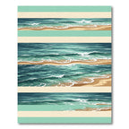 Turquoise Teal Ocean Wave Sand Bars Rug