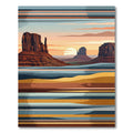 Desert Sunset Mesa Landscape Striped Art Rug